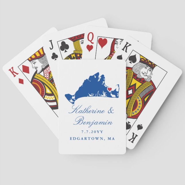 Martha's Vineyard Edgartown Wedding Favour Playing Cards (Back)