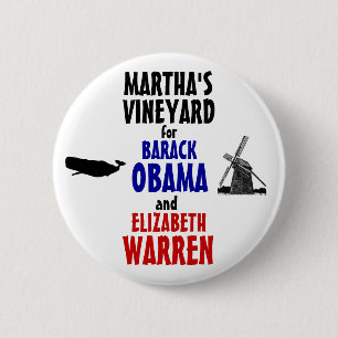 Martha's Vineyard for Obama and Warren 2012 2 Inch Round Button
