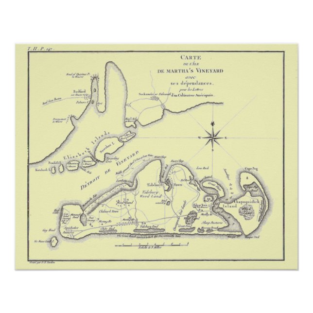 Martha's Vineyard Island 1784 Poster (Front)