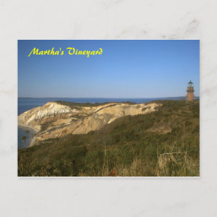 Martha's Vineyard Lighthouse and Clay Cliffs Postcard
