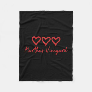Marthas Vineyard Love Heart Loves Beach Vacation C Fleece Blanket