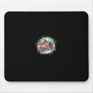 Martha's Vineyard Ma Christmas Trees Red Truck Bla Mouse Pad