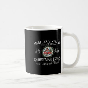 Martha's Vineyard Ma Christmas Trees Red Truck Whi Coffee Mug