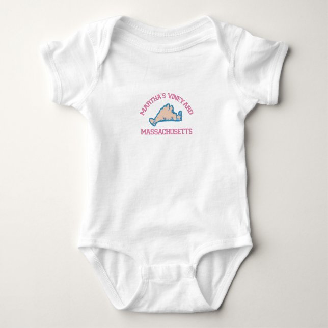 Martha's Vineyard "Map" Design. Baby Bodysuit (Front)