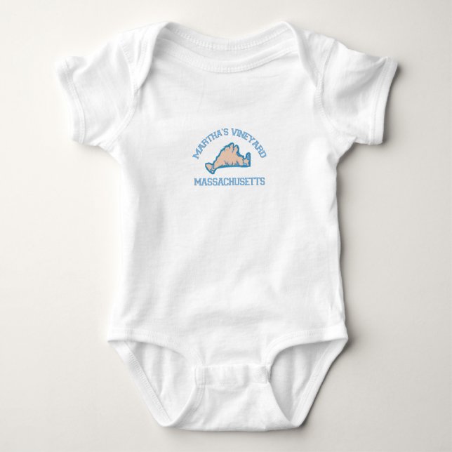 Martha's Vineyard "Map" Design. Baby Bodysuit (Front)