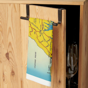 Martha's Vineyard Map  Kitchen Towel
