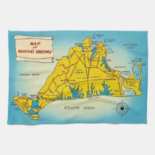 Martha's Vineyard Map Kitchen Towel