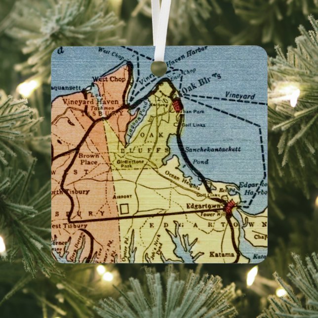 Martha's Vineyard Map Ornament (Insitu)