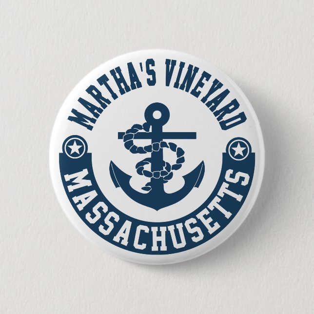 Martha's Vineyard Massachusetts 2 Inch Round Button (Front)