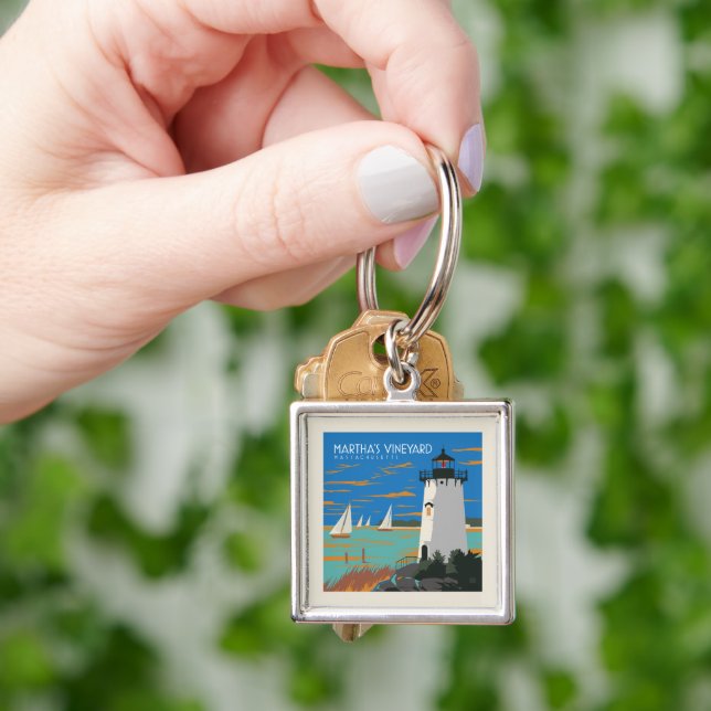 Martha's Vineyard, Massachusetts | Lighthouse Keychain (Hand)