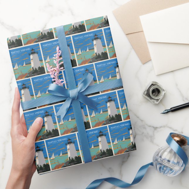 Martha's Vineyard, Massachusetts | Lighthouse Wrapping Paper (Gifting)