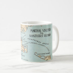 Marthas Vineyard Nantucket  Map Mug
