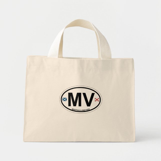 Martha's Vineyard Oval Design. Mini Tote Bag (Front)