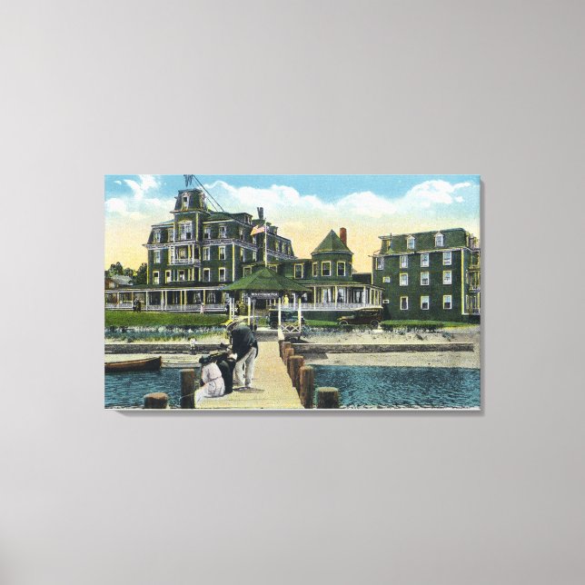 Martha's Vineyard, Pier View of the Wesley House Canvas Print (Front)