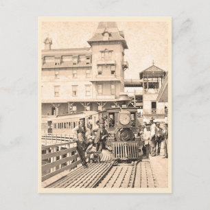 Martha's Vineyard railroad and train vintage photo Postcard