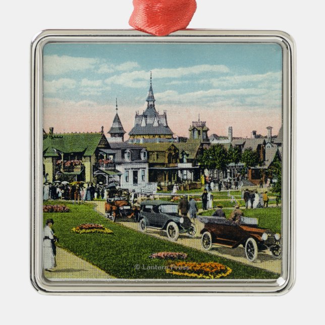Martha's Vineyard, View of Ocean Avenue Metal Ornament (Front)