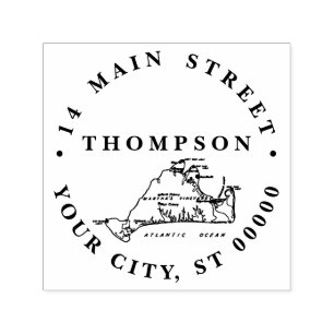 Martha's Vineyard Vint Map #1 Name Return Address Self-inking Stamp