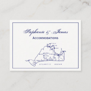 Martha's Vineyard Vintage Map #1 Navy Blue Business Card