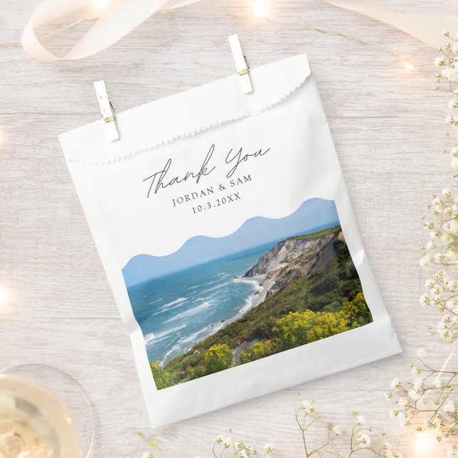 Martha's Vineyard Wedding Beach Photo Favour Bag (Clipped)