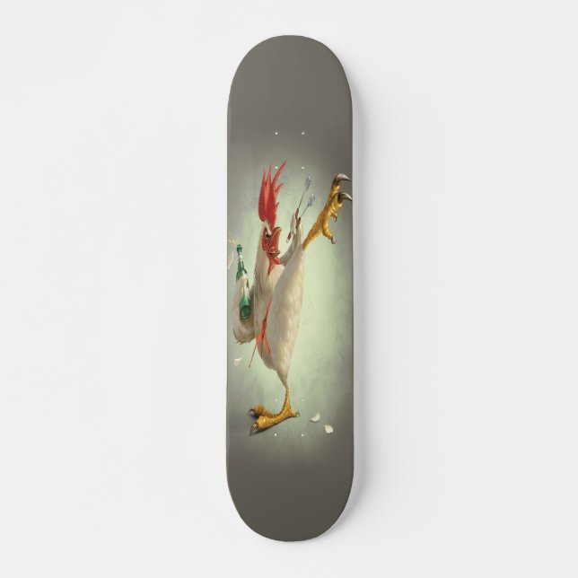 Martial Artist Chicken  Skateboard (Front)