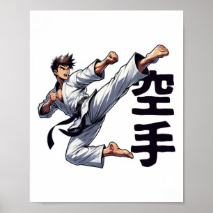 Martial Artist Mid-kick Martial Arts Karate Dojo K Poster
