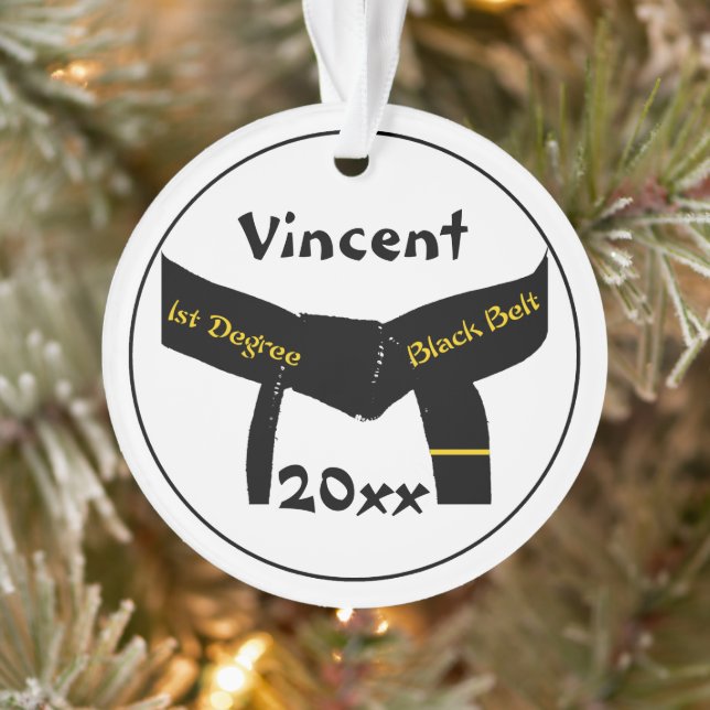 Martial Arts 1st Degree Black Belt Ornament (Tree)