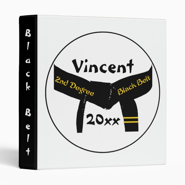 Martial Arts 2nd Degree Black Belt Binder (Front/Spine)