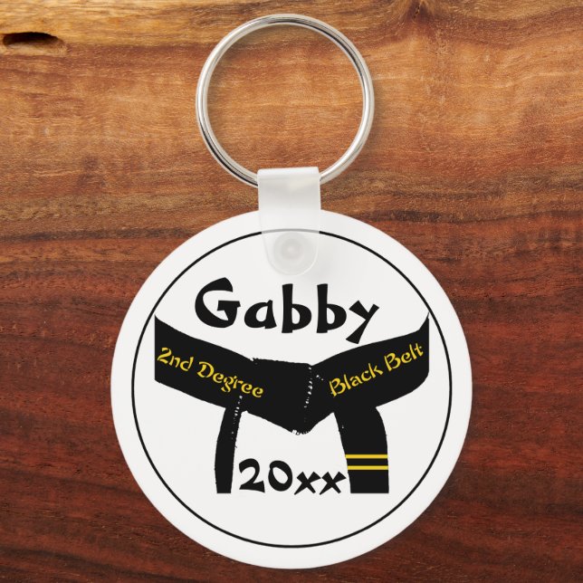 Martial Arts 2nd Degree Black Belt Keychain (Front)