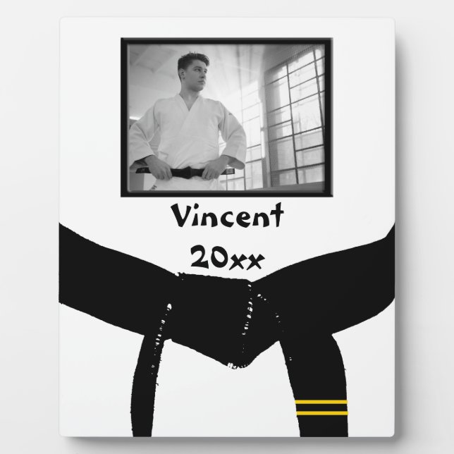 Martial Arts 2nd Degree Black Belt Photo Keepsake Plaque (Front)