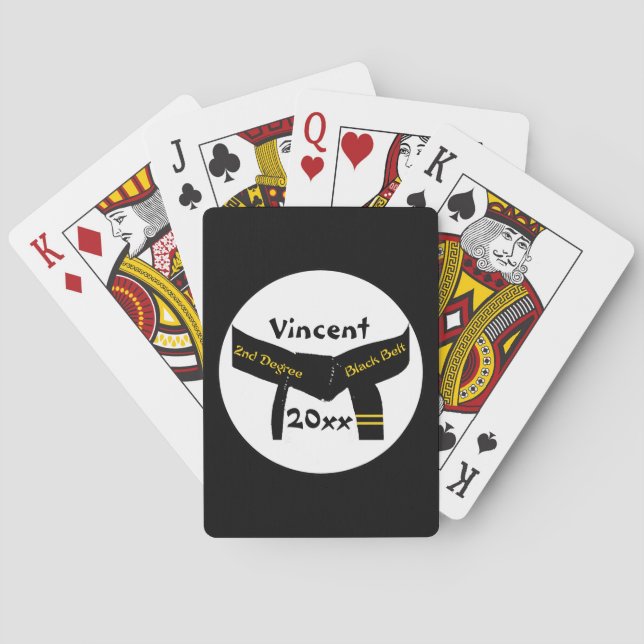 Martial Arts 2nd Degree Black Belt Playing Cards (Back)