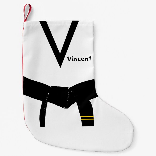 Martial Arts 2nd Degree Black Belt Small Christmas Stocking (Front)