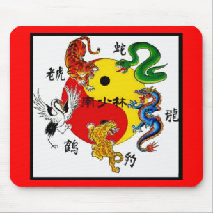 MARTIAL ARTS 5 ANIMALS MOUSE PAD