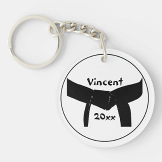Martial Arts Basic Black Belt Keychain