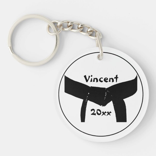 Martial Arts Basic Black Belt Keychain (Front)