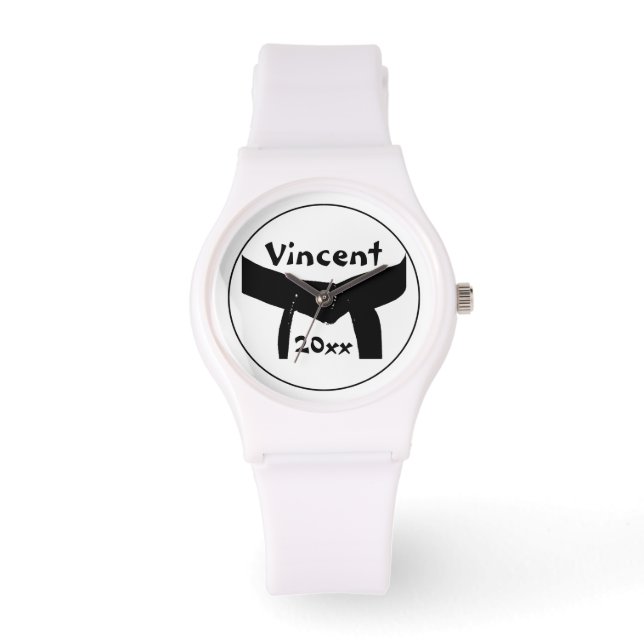 Martial Arts Basic Black Belt Wrist Watch (Front)