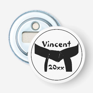 Martial Arts Black Belt Bottle Opener