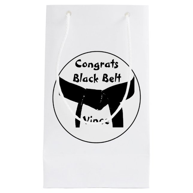 Martial Arts Black Belt Congratulations Small Gift Bag (Front)