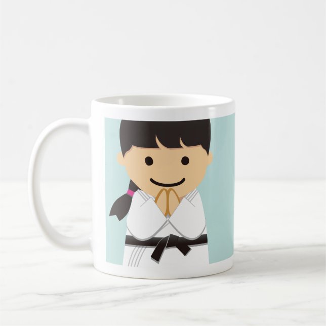 Martial Arts Black Belt Girl Coffee Mug (Left)