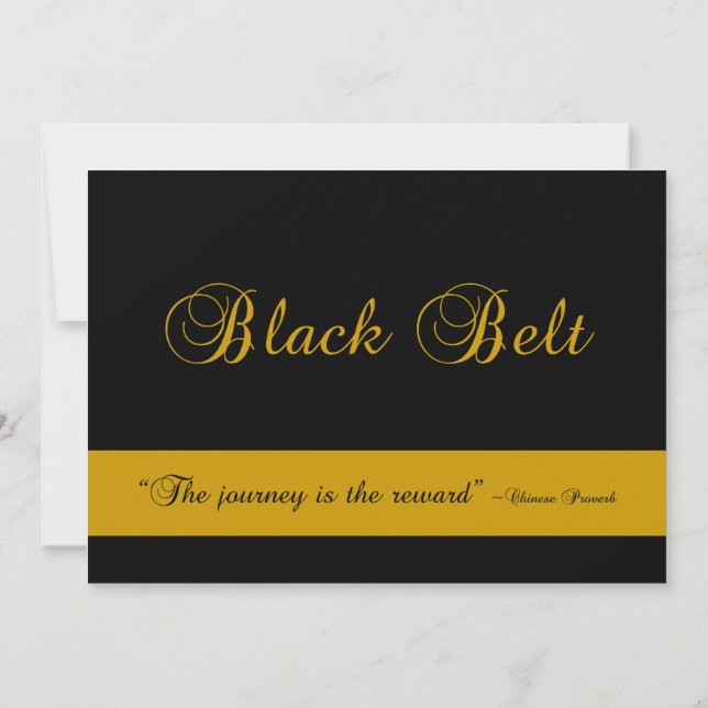 Martial Arts Black Belt Journey Promotion Test Invitation (Back)