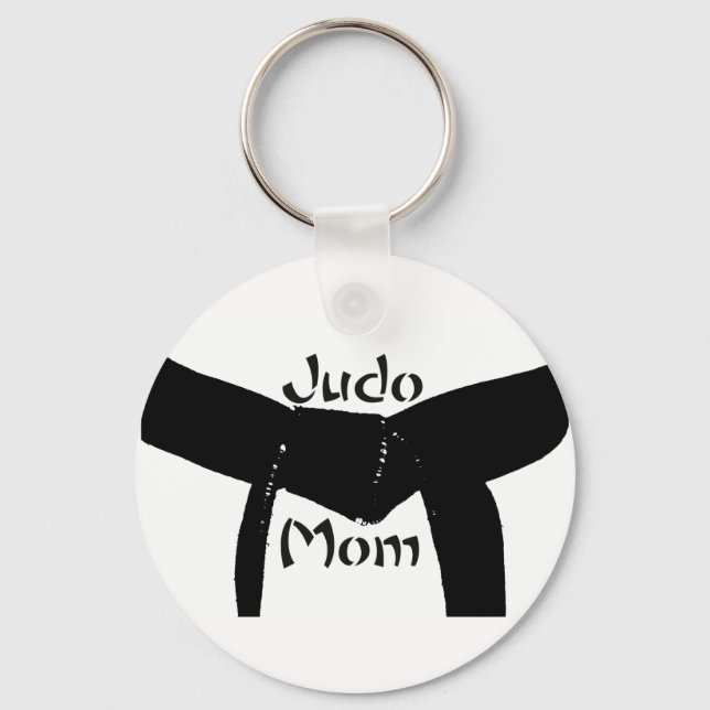 Martial Arts Black Belt Judo Mom Keychain (Front)