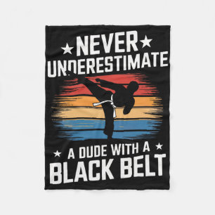 Martial Arts Black Belt Karate Jiu Jitsu Taekwondo Fleece Blanket