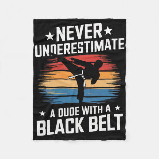 Martial Arts Black Belt Karate Jiu Jitsu Taekwondo Fleece Blanket