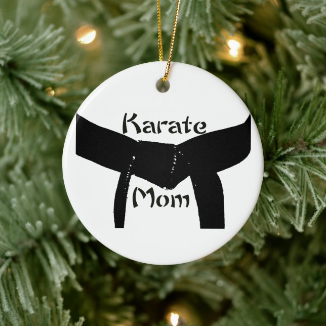 Martial Arts Black Belt Karate Mom Ceramic Ornament (Tree)