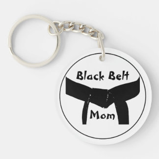 Martial Arts Black Belt Mom Keychain
