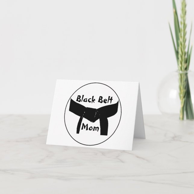 Martial Arts Black Belt Mom Note Card (Front)