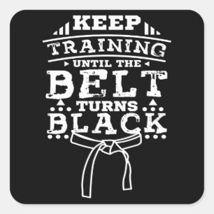 Martial Arts Black Belt Square Sticker