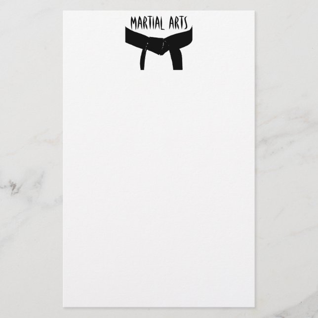 Martial Arts Black Belt Stationery (Front)