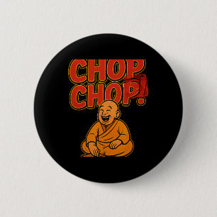 Martial Arts Boxing Humor Chop Chop Cartoon Priest 2 Inch Round Button