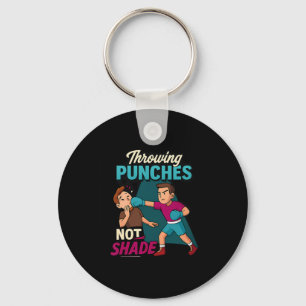 Martial Arts Boxing Humor Throwing Punches Design Keychain