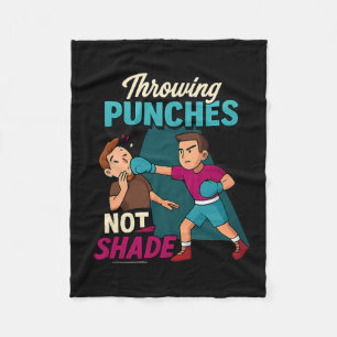 Martial Arts Boxing Humour Throwing Punches Design Fleece Blanket